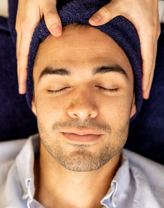 Palo Alto skincare client model receiving treatment