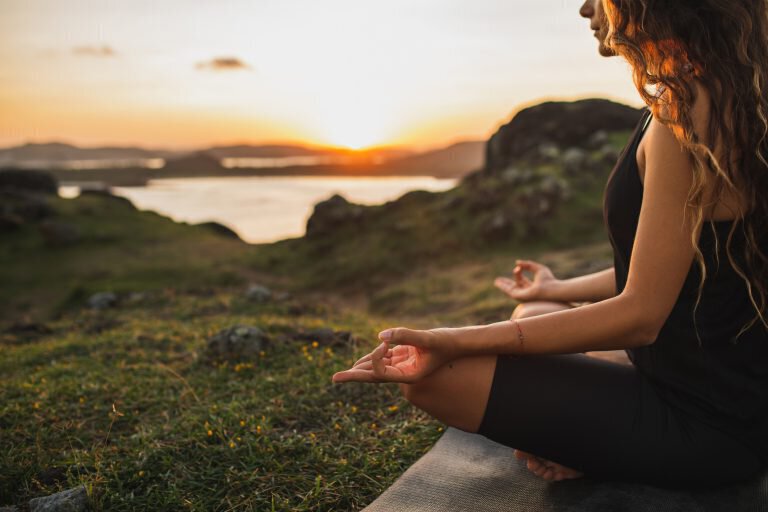 woman meditating