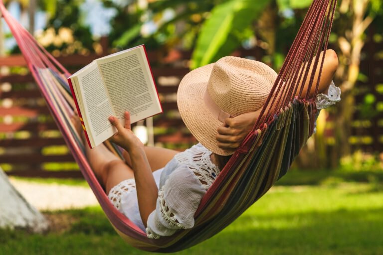 palo alto Skin Care model on hammock