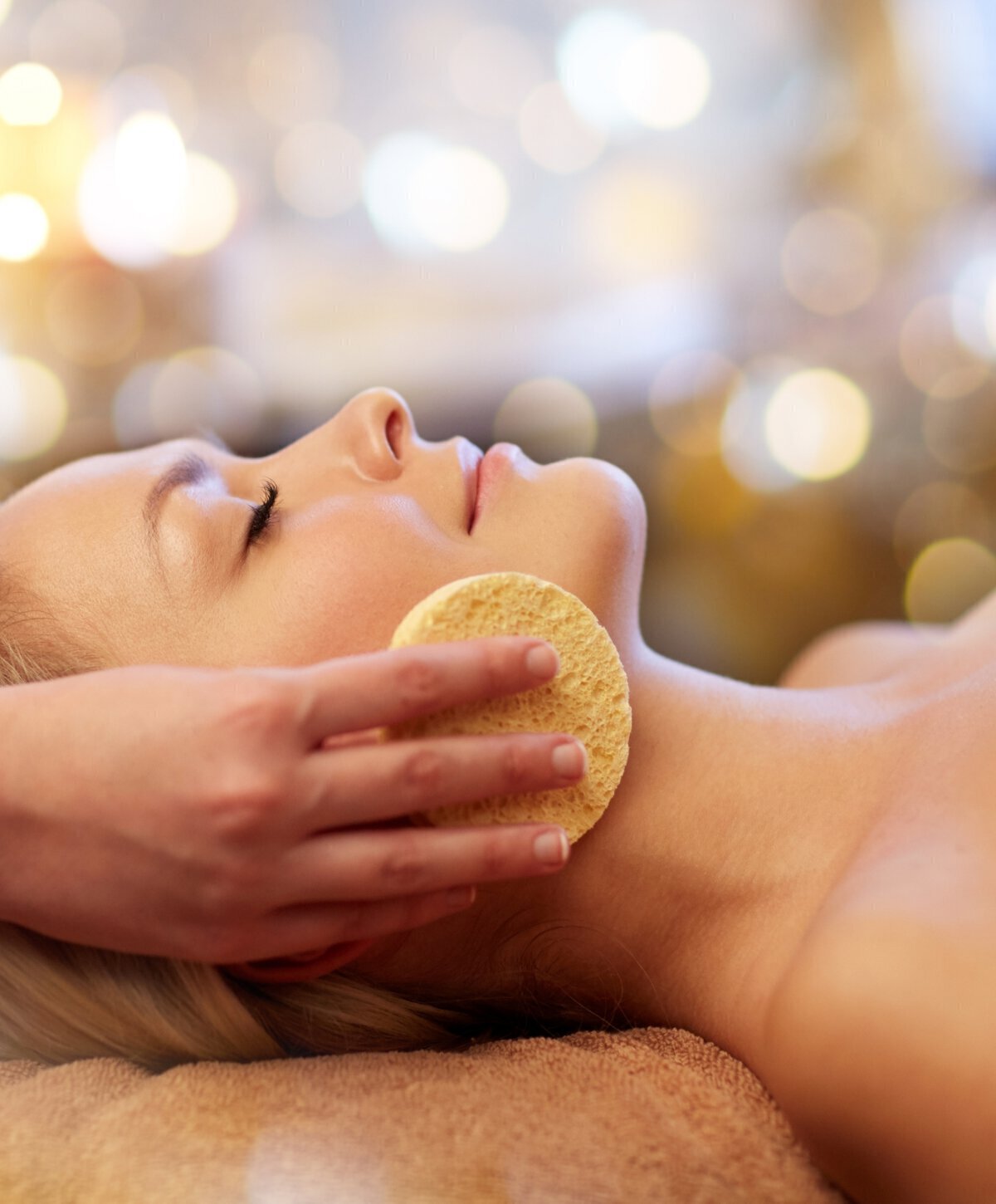 Client receiving skin rejuvenation treatment